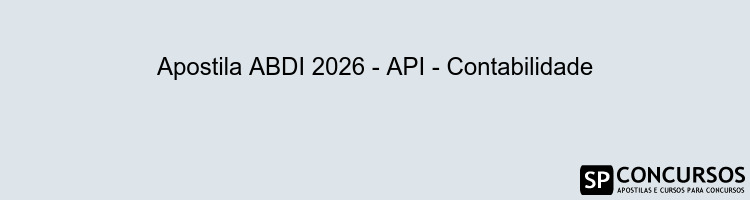 Apostila ABDI 2026 - API - Contabilidade