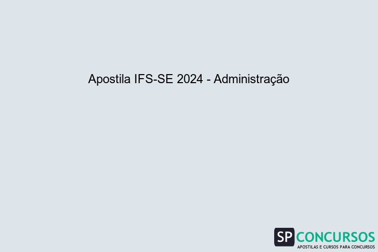 Apostila Ifs Se 2024 Administração Download Grátis