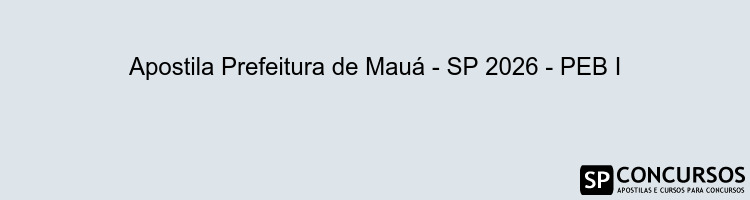 Apostila Prefeitura de Mauá - SP 2026 - PEB I
