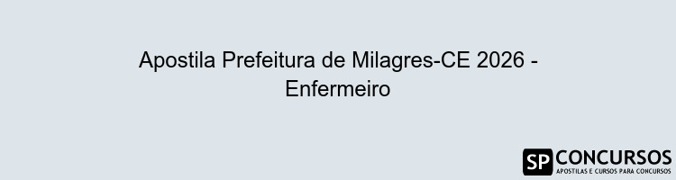 Apostila Prefeitura de Milagres-CE 2026 - Enfermeiro